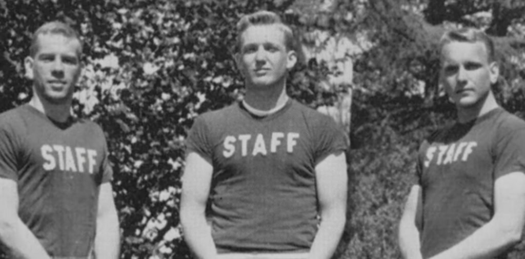 D 3 DONALD TRUMP É ELEITO PRESIDENTE DOS EUA O jovem Donald Trump (ao centro) (Foto: Reprodução/TV Globo)