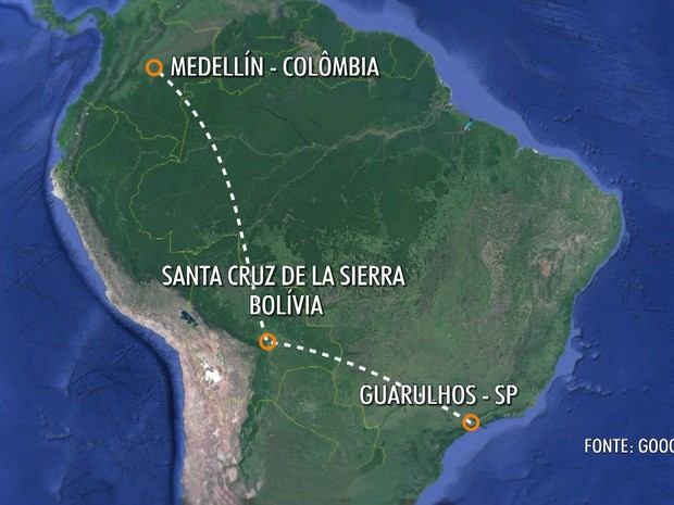 Foto EXTRA: AVIÃO COM A EQUIPE DA CHAPECOENSE SOFRE ACIDENTE NA COLOMBIA Local do Acidente