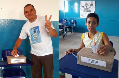 Professor e aluno votando | Foto: Divulgação