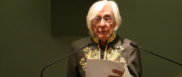 Ferreira Gullar durante posse na Academia Brasileira de Letras (ABL) no centro do Rio de Janeiro, em 2014 (Foto: Fábio Motta/Estadão Conteúdo/AE)