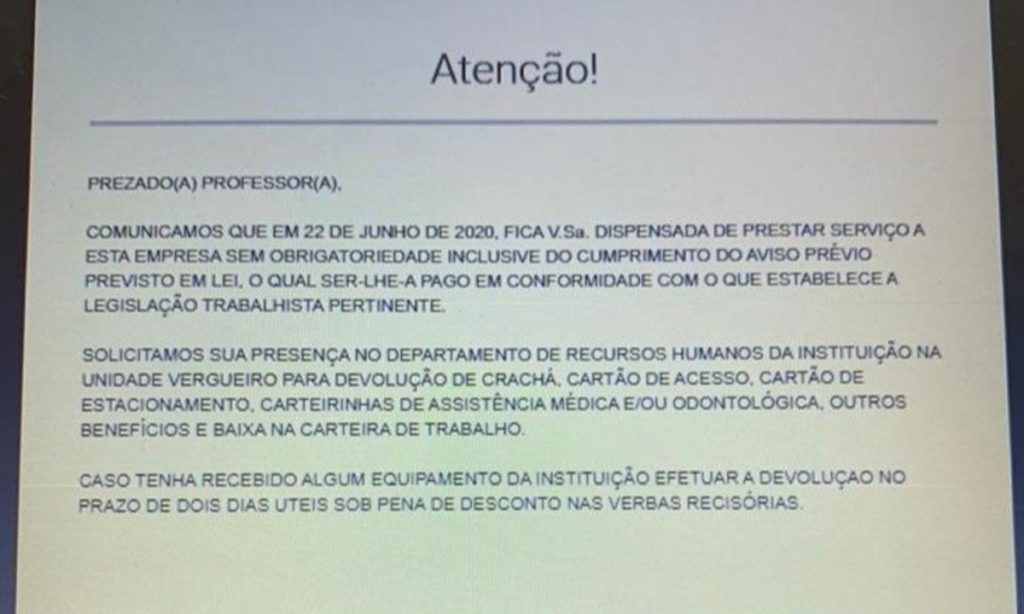 uninove demissao Cartaz UNINOVE DEMITE PROFESSORES E REVOLTA ALUNOS uninove demissao Cartaz