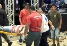 Equipe dos bombeiros atenderam as vítimas durante explosão em show em Indaiatuba — Foto: Reprodução/Instagram