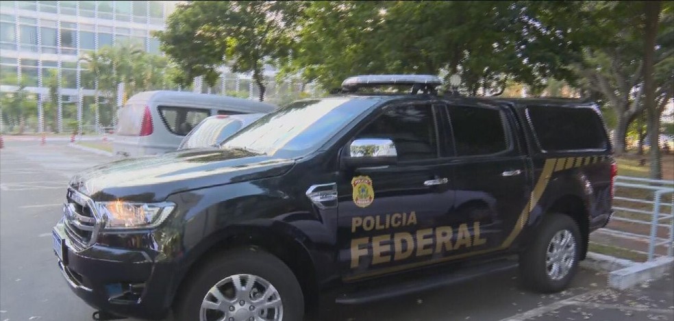 Polícia Federal cumpre mandados durante operação que investiga a exportação ilegal de madeira para Estados Unidos e Europa — Foto: TV Globo/Reprodução