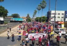 Manifestação em Teresina pede impeachment de Bolsonaro, mais vacinas e auxílio de R$ 600 — Foto: Naftaly Nascimento/G1