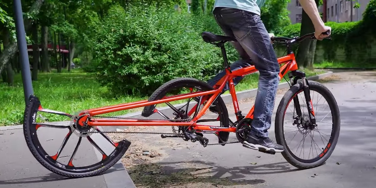 guy reinvents the wheel cuts it in half to make a fully functional bike 5