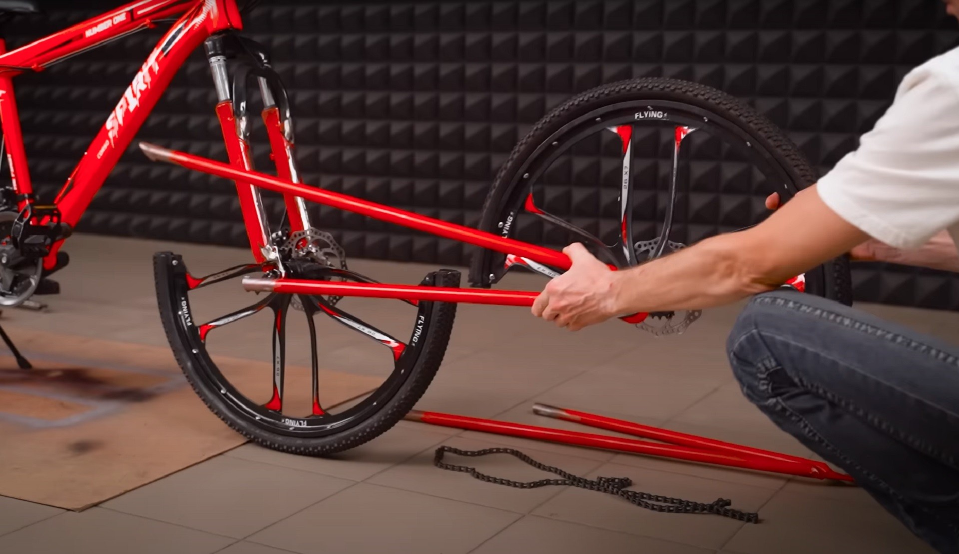 this split wheel vehicle is probably the most overcomplicated pedal cycle design out there 3