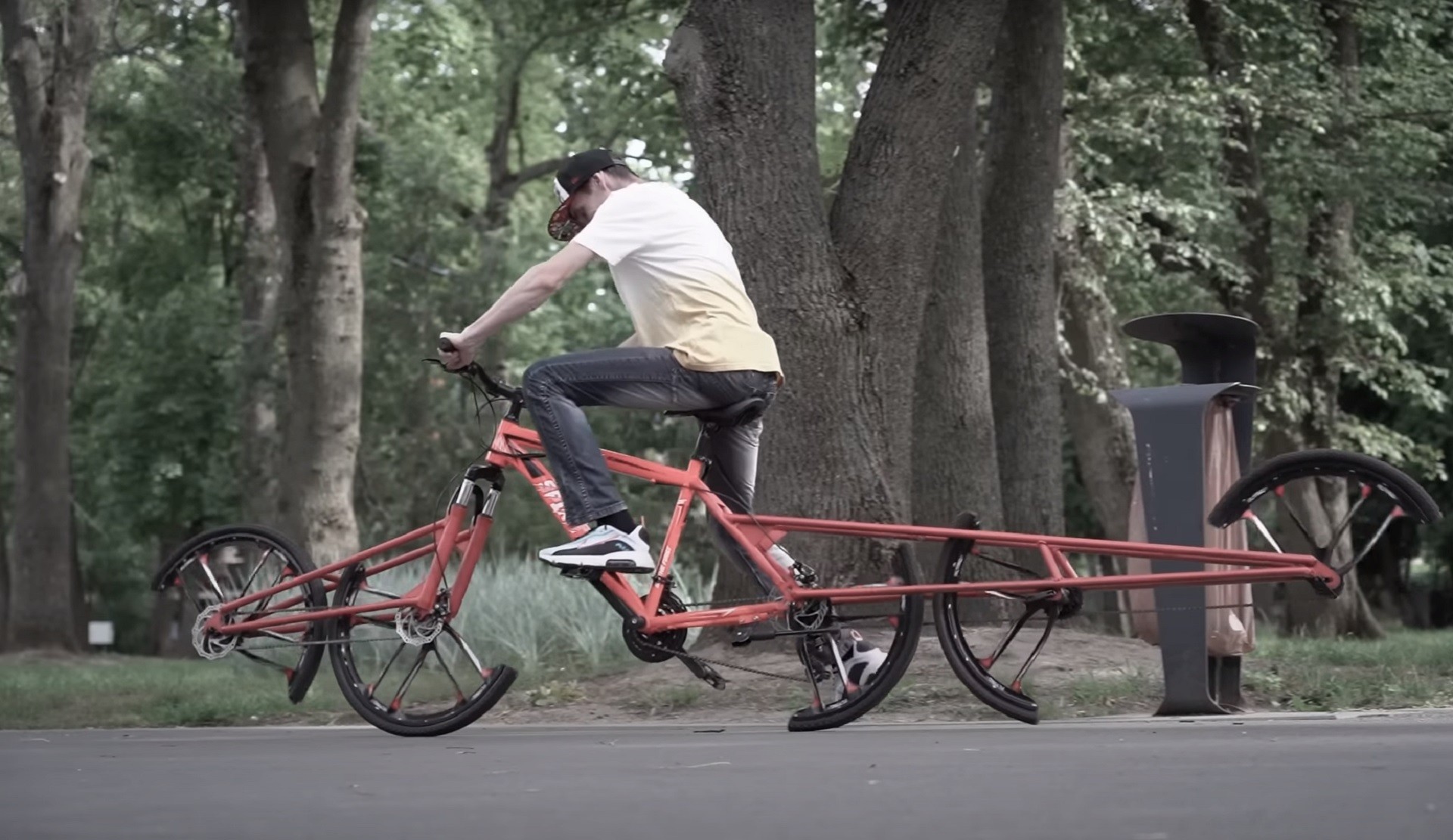this split wheel vehicle is probably the most overcomplicated pedal cycle design out there 4