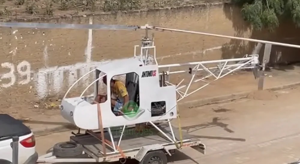 Helicóptero do Sr. Antônio / Foto reprodução / Center Produções / Youtube