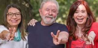 Lula ao lado da primeira-dama Janja e da vice-presidente da Argentina, Cristina Kirchner, em dezembro de 2021 (Foto: @Lula Instagram